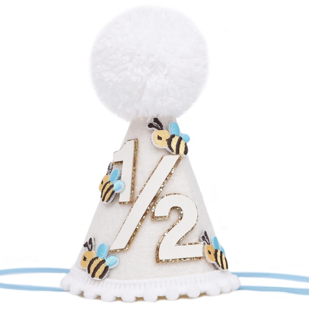 4919 Half Birthday Hat - Cute 1/2 Crown, Little 6 Months Outfit, Half Way